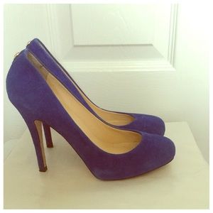 Bright Blue Ivanka Trump Suede High Heels